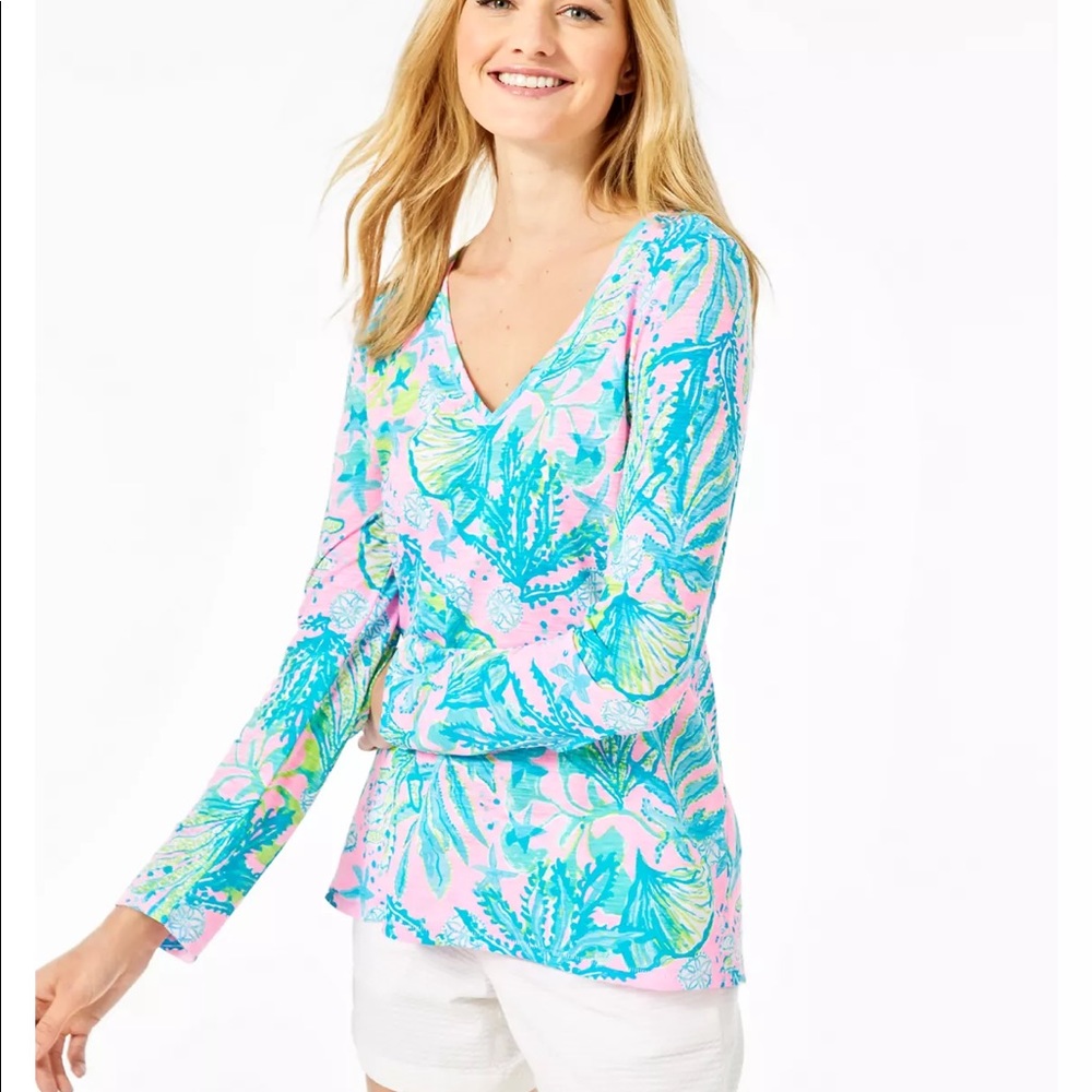 Lilly Pulitzer V-Neck Etta Top | XXL